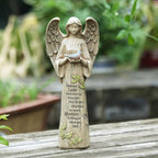 DUSVALLY Angel Statue, Garden Angel Figurines, Outdoor Sculptures and Statues, Praying Angel Resin, Statuary Garden Yard Décor Angel Collectible Sculptures, 10" H, Bird