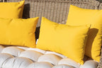 RSH DECOR: Square Throw Pillows Set of 2 | 20” x 20” | All-Weather Spun Fabric | Water and Fade-Resistant | Outdoor Accent Pillows for Patio Furniture | Yellow
