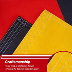 Germany German Flag 3x5 ft Outdoor, Double Sided 3 Ply Heavy Duty National Flag for DE, 100% Quality Polyester German Banner with Brass Grommets 4 Rows Stitches