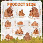 Warmtree 10 Pcs Simulation Rockery Diorama Rocks Stone for Diorama Supplies Miniature Terrain Fairy Garden Zen Garden Accessories Terrarium Decor Tank Aquarium Decoration (Brown)
