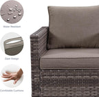 Rilyson Wicker Outdoor Patio Chairs Set of 2-2 Piece Rattan Chairs with Waterproof Wicker,Comfortable Cushions and Sturdy Metal Frame for Outside Porch Deck Backyard(Mixed Grey/Grey)