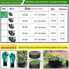 3-Pack 20 Gallon Thickened Plant Grow Bags Large (22x12 in) Heavy Duty Garden Bag Fabric Plant Pots for Tomato,Potato Planter,Flower Pots,Herbs Veggies Planting,Barrel Planter,Yard Waste Bag,Leaf Bags