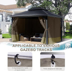 BPS 12' x 14' Gazebo Curtain Privacy 4-Panel Sidewall Outdoor Replacement Shade (Only Curtain)