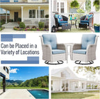 Patio Swivel Rocker Chairs: 5-Piece Set with Wicker Armrests for Outdoor Use, mos071-1 075 078-0