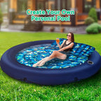 JAMBO Huge Round 76 x 76 Tanning Pool Lounger, Pool Float, Inflatable Sun Tanning Pool Float, Tanning Chair, Pool Floats Adult, Water Lounge Raft Pool Lounger Adults, Tanning Raft Sunchill Tanning Bed