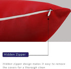 idee-home Outdoor Pillows with Inserts Included, Patio Outside Lumbar Pillows Waterproof Set of 2, 12 x 20 inch Red