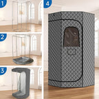 Portable Steam Sauna, Steam Sauna Tent Full Body Personal Sauna Room with 3L 1500W Steam Generator, Remote Control, Remote Control, 9 Levels Heat, 90 Mins Timer,Foldable Chair