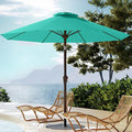 PatioKingdom Auto-Tilt 9FT Patio Umbrella Outdoor with 8 Sturdy Fiberglass Ribs,Market Table Umbrella for Pool,Backyard,Deck and Garden