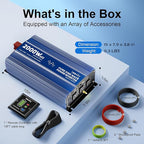 2000 Watt Pure Sine Wave Inverter, 12V DC to 120V AC Converter for RV Truck Off-Grid Solar Home Power Inverter with 3 AC Outlet, 5V 2.4A USB, Remote Control Compatible with Lithium Battery by LEESKY