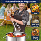 ARC 52QT Stainless Steel Turkey Fryer Pot with 36" Large Spoon, Propane Burners Kit, Tamale Steamer Pot with Basket, Steamer Rack, for Outdoor Cooking, Seafood Boil, Crawfish Boil, Home Brewing