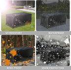 Outdoor Patio Coffee Table Cover, 600D Waterproof Heavy Duty Outdoor Table Cover, Patio Furniture Covers 48 x 28 x 16 inches Black