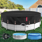 QH.HOME 24/26 Ft Round Pool Cover with Fast Tightening Patented Ratchet, Pool Covers for Above Ground Pools, One-Piece Tear Resistant Swimming Pool Cover Protector with Upgraded Ultimate Windproof