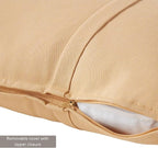 Sunbrella 21'' x 14'' Rectangle Outdoor Throw Pillow with Removable Cover (Set of 2), Canvas Wheat