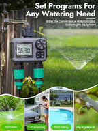 Insoma 2-Zone Sprinkler Timer, Programmable Garden Hose Timer with Auto/Manual/Rain Delay Modes | Water-Saving Irrigation Controller for Lawn, Yard & Drip Systems | Waterproof Design & Easy Setup