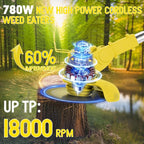 Weed Wacker Cordless Adjustable Weed Eaters 3 in 1 Electric String Trimmer Lawn with Two Battery with Charger Comes with Multiple Blades for Yard,Green,Garden(Yellow)