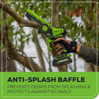 Greenworks 24V 6" Mini Chainsaw Cordless , Small Cordless Handheld Saw, 2.0Ah Battery and Charger Included, for Tree Trimming Wood Cutting, Best Gifts for Dad, Husband