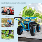 Rolling Garden Tool Cart with Seat Heavy Duty Scooter with Handle and Storage for Seniors Garden Cart on Wheel,Blue