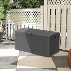 80 Plus Gallon Resin Deck Box, Waterproof Outdoor Storage Bin for Patio, Poolside, and Garden, Lockable & UV-Resistant, Ideal for Small Spaces, Black