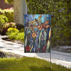 Dragonfly Flower Garden Flag Vertical Double Sided Outdoor Yard Flags 12.5x18 Inch Burlap Banners Vertical Double Sided for Outdoor Decor Lawn