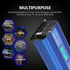 2000Watt Pure Sine Wave Power Inverter 12V DC to 110V 120V AC ETL UL458 Compatible with Lithium Battery Starlink for Off-Grid Solar RV Home Truck with 2.4A USB Ports & 1AC Terminal Block by VOLTWORKS