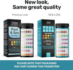JNW 7-in-1 Pool Test Strips, 100 Quick & Accurate Test Strips for Pool Water, Spa Test Strips for Hot Tub, Chlorine Test Strips, Bromine, pH, Alkalinity, Hardness & More - Swimming Pool Test Kit