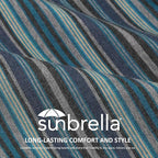 Sunbrella Square Corner Seat Cushions, 19" x 19" x 3", Set of 4, Indoor Outdoor Water Repellent Universal Chair Pads with Ties for Patio Furniture, Garden Dining Chairs, Troupe Dock