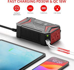 BESTEK 300W Pure Sine Wave Power Inverter - DC 12V to 110V AC Car Converter Plug Adapter Outlet with PD30W USB-C Fast Charger - Vehicle Cigarette Lighter Adapter for Laptop