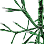 Alpine Corporation 10" H Indoor Christmas Twig 3D Hanging Snowflake Ornament with LED Lights, Green, Christmas Decoration (Pack of 4)