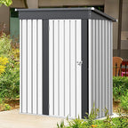 GUNJI 5 x 3 FT Shed Outdoor Storage Shed Metal Garden Shed with Lockable Door Outside Waterproof Tool Shed for Backyard, Patio, Lawn (White)