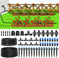 MIXC 230FT Quick-Connect Drip Irrigation System Kit, Automatic Garden Watering System with 1/4" & 1/2" Fast-Lock Tubing - Adjustable Nozzles & Sprinklers for Garden, Greenhouse, Lawn, Potted Plants