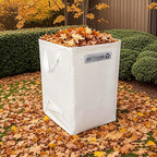Lawn Bags for Yard Waste | Heavy-Duty Collapsible Leaf Bag, 38 Gallon Reusable Garden Clippings Container & Outdoor Trash Can with 2 Carry Handles (Square Bigger)