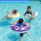 FindUWill Pool Floats with Water Guns Kids, Inflatable Pool Swim Tubes with Beach Ball, Pool Floaties Toys Inner Tube with Squirt Guns for Kids Ages 8-12, Beach Swimming Party Toys for Adults