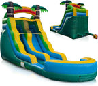 Inflatable Water Slide for Kids and Adults with Splash Pool, Commercial Grade Tropical Backyard Water Park with Slide, Outdoor Fun, Works with Water or Dry Play, 26ft x 9ft x 16ft - with Blower