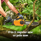 WORX Pole Saw, 8 Amp 10" Electric Pole Saw, Up to 10 ft., 28 ft/s chain speed