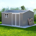 12x10 FT Outdoor Metal Storage Shed, Large Garden Tool Sheds with Lockable Doors, Waterproof Steel Utility Storage Building, Heavy Duty Equipment Shed for Backyard Patio Lawn Garden, Grey