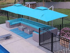 PURPLE LEAF 10' X 13' Patio Umbrella Outdoor Rectangle Umbrella Large Cantilever Umbrella Windproof Offset Heavy Duty Sun for Garden Deck Pool Patio, Turquoise Blue