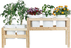 Greenes Fence Two-Tiers Five Bucket Elevated Cedar Wood Garden Frame, 69 in. x 16 in. x 30 in. - Made in USA with North American Cedar