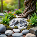 Miniature Garden Bridge Stairs,Resin Stone Steps Ornament,Landscaping Bonsai Craft Miniature Resin Stone Straight Bridge Steps Garden Fairy Ornament Flower Pot Plant Straight Stairs Outdoor Décor