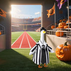 Watayo 4 Pcs/Set Referee Porch Goose Outfits, Lawn Goose Statue Referees Costume, Garden Goose Clothes Referee Shirt Hat Tie and Whistle for 23" Statue Halloween Sports Season Outdoor Patio Yard Decor