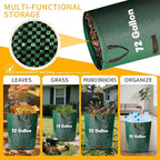 Reusable Yard Waste Bags - 3 Pack, 72 Gallon Lawn Bags with Reinforced Handles, Ideal for Grass, Leaves, and Yard Waste - Durable and Garden Waste Bags, Collapsible Lawn Leaf Bag, Leaf Bag Stand Up.