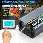 48V 2500W Pure Sine Wave Inverter 48V DC to 110V/120V AC Converter with 4AC Outlets, 5V/3.4A USB, Remote Control with on-Screen Display, Off-Grid Solar Power Inverter for Truck, Home, Vehicles, RV
