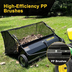 44 Inch Tow-Behind Lawn Sweeper with 25 Cu.Ft Hopper Bag, Adjustable Brush Height & Easy Dump-from-Seat – Picks Up Leaves, Grass & Yard Debris, Garden Gift