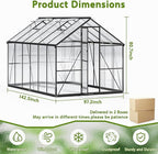 Wanan 12x8FT Greenhouses for Outdoors, Quick Assembly Polycarbonate Green House with UV Protection, Heavy Duty Windproof Aluminum Frame, Adjustable Roof Vent for Backyard or Outdoor Garden Use