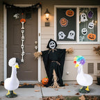 DECOHS 3 Pcs Halloween Porch Goose Wigs, Funny Lawn Statue Goosey Braid Wigs with Hair Clip, Garden Goose Outfits Costume Witch Clown Wigs Accessories for Halloween Decor Outdoor Patio Yard Statue