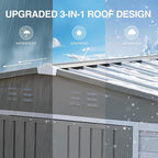 10x8 FT Wood Storage Shed, Large Outdoor Storage Shed with Lockable Door, Window and Vents,Outside Waterproof Wooden Metal Tool Storage for Garden, Patio, Lawn, Backyard (Gray)