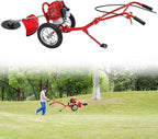 2-Stroke Gas-Powered Grass Cutter, 49CC Heavy-Duty Weeder, 7000 RPM Hand Push Tiller Mower Loosener for Yard Garden Landscaping Weeding Tilling