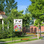 Spring Flower Garden Flag Vertical Double Sided Outdoor Yard Flags 12.5x18 Inch Burlap Banners for House Lawn