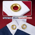 American Flag 10x15 FT TearProof Series, Heavy Duty Tough Spun Polyester USA Flags High Wind for Outside Outdoor with Durable Embroidered Stars Sewn Stripes 5 Brass Grommets