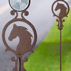 Touch of Class Pathways Reflective Driveway Marker Stake Set of Two for Outdoor Use | Horse Silhouette Design | Personalized Tall Reflector Set of 2 | Weathered Bronze Durable Finish