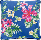 BrylaneHome 16" Square Toss Pillow - Patio & Outdoor - Patio & Outdoor - Water, Stain & Fade Resistant - Cobalt Tropicana